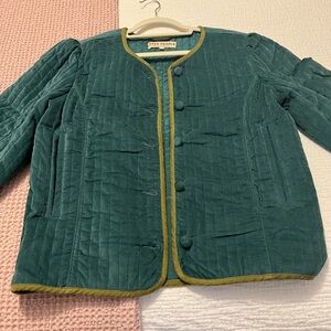 Free People Teal Quilted Utility Jacket
